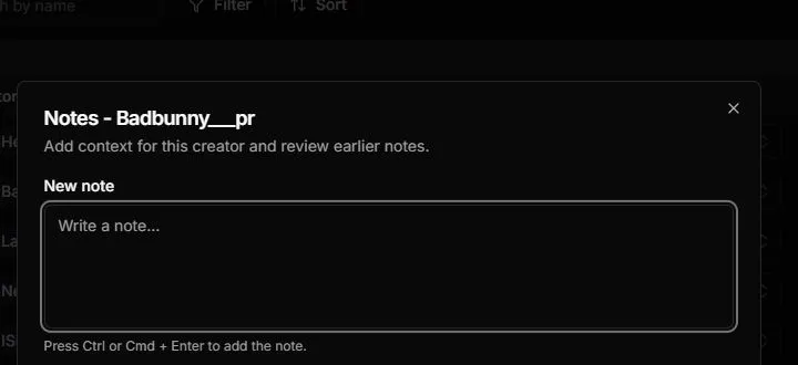 Creator notes editor